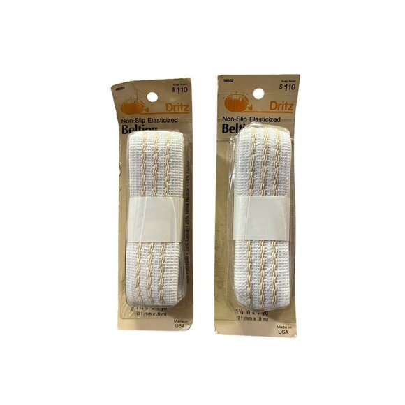 Dritz Other - Vintage Dritz Non-Slip Elasticized Belting 1¼” x 1yd 2 Pack NOS Sealed NEW